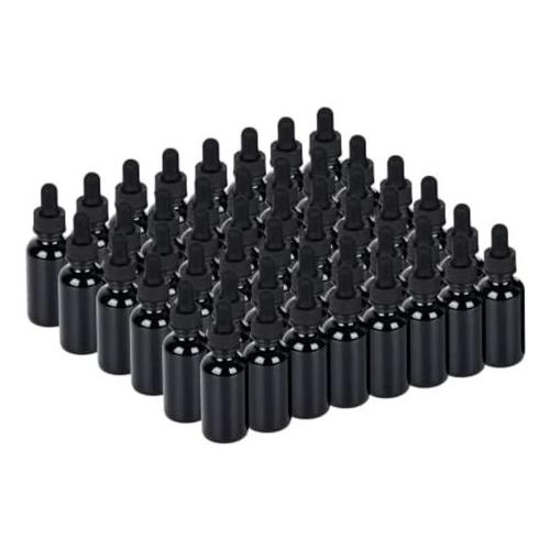 1000 x 10ml Black Medicine Bottles & Dropper Tray - Aromatherapy Homeopathy