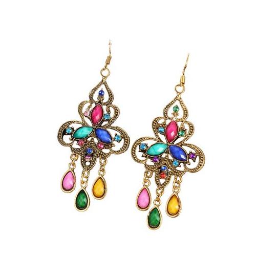Personality Contrast Color Water Drop Earrings