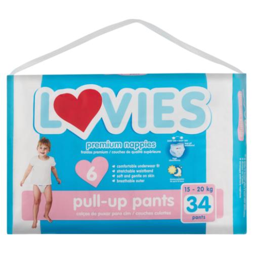 Lovies Premium Size 6 Pull-Up Pants 34 Pack