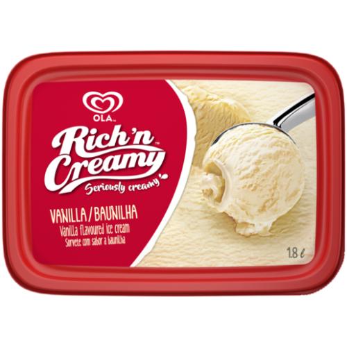 Ola Rich 'n Creamy Vanilla Flavoured Ice Cream 1.8L