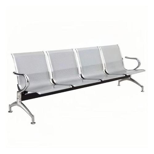 Steel Chrome 4 Seater Waiting Area Reception Chairs - Silver