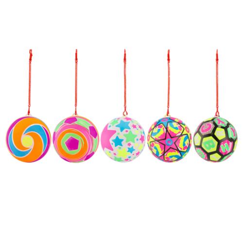 Plastic Ball with Elastic Cord and Light 21cm (Assorted Product - Supplied at Random)