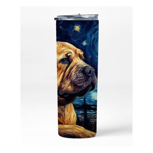 SHAR PEI Night 20oz Insulated Skinny Tumbler Sublimation With Straw 046