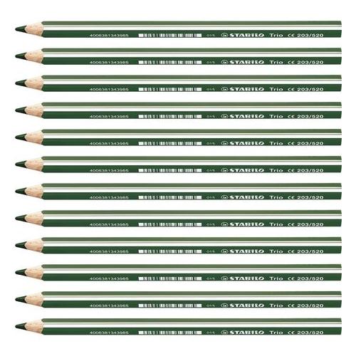 Colouring Pencil - STABILO Trio thick - Pack of 12 - leafy green