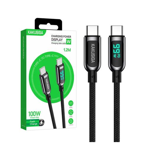 Super Fast Charging Type- C to Type - C 5A 100W Cable With Power display
