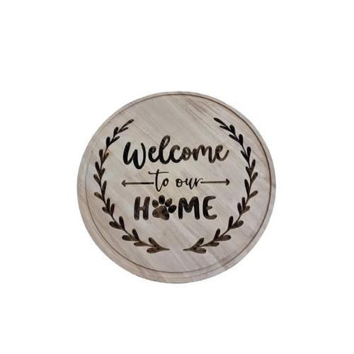 Welcome Sign Wood - Welcome to Our Home Paw