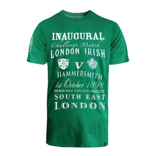 Ellis Rugby - Men's London Irish Rugby T-Shirt Exiles Fixture - Green
