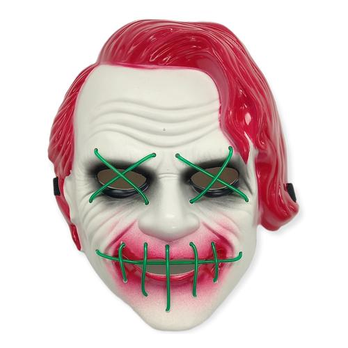 Joker Inspired Red Hair Light Up Mask