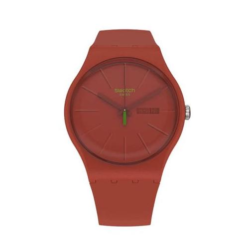 Swatch - Redvremya Red Unisex Rubber Watch - SO29R700