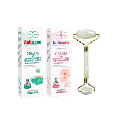 Anti- Freckle & Anti-Acne Cream With Jade Facial Roller