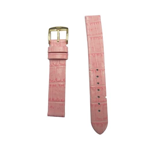 Pink Croco Grain Watch Strap - 16mm