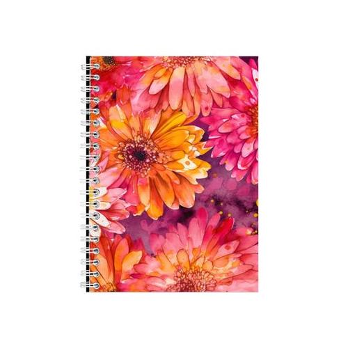 Bright Watercolor Pink Gerbe Notebook Gift Idea Notepad Pad 108