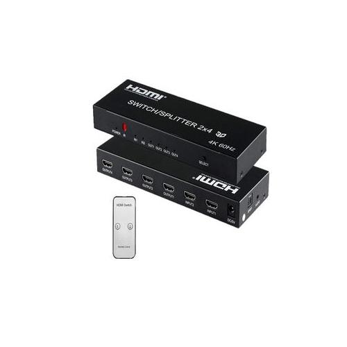 HDMI Splitter with 4 HDMI Outputs (HDMI Switcher Splitter 2 x 4)