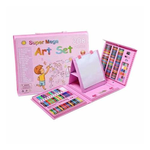 208 Super Mega Drawing Art Set Kit for Kids/ Adults with Double Side - Pink