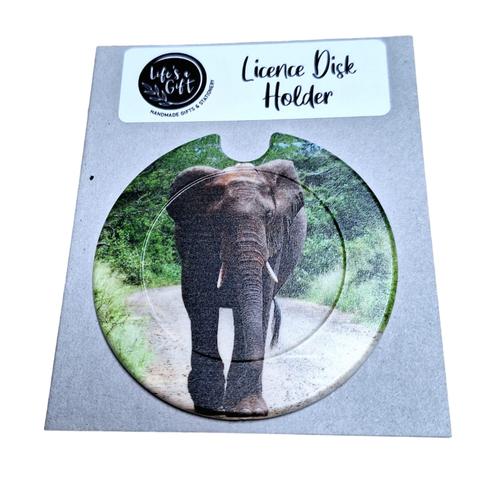 Life's a Gift Stormy Elephant Licence Disk Holder