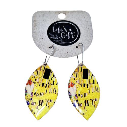 Passionate Yellow Large Leaf Earrings