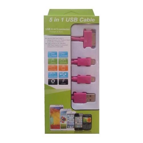 USB MOBILE DATA CABLE 4 IN 1 PINK