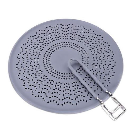 Silicone Splatter Screen Frying Guard with Cool Touch Foldable Handle - 34cm