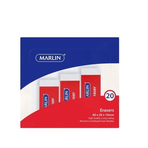Marlin - 20 Piece Eraser Individually Wrapped In Box x2
