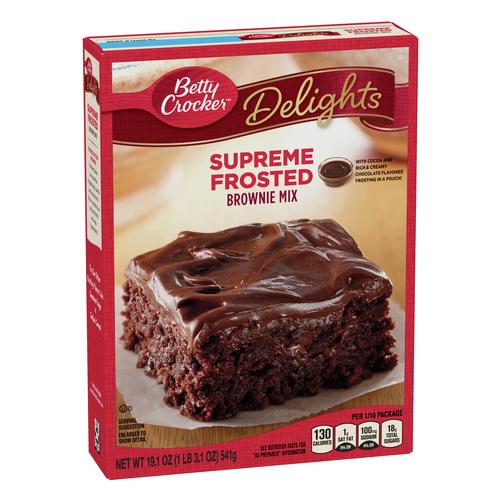 Betty Crocker Delights Supreme Chocolate Frosted Brownie Cake Mix