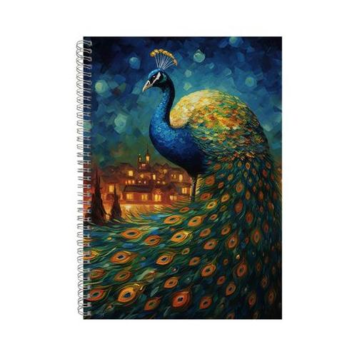 PEACOCK Starry Night Notebook Art Gift Idea A4 NotePad 116