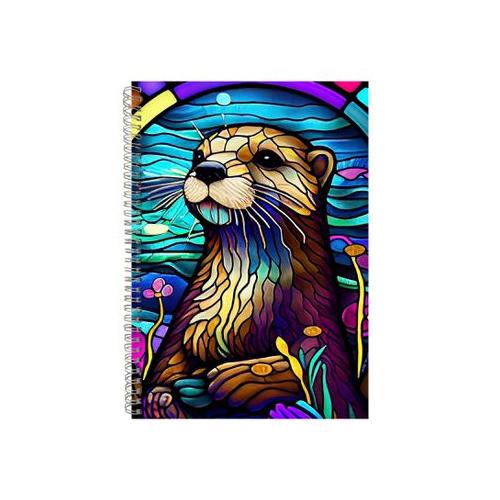 Cute Otter Stained Glass Notebook Animal Gift Idea A4 Notepad Pad 88