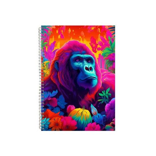 Gorilla Sweet Peas Gladioli Neon Notebook Gift Idea A4 Notepad Pad 73
