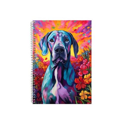 Colorful Great Dane Orchids Neon Notebook Gift Idea A4 Notepad Pad 73