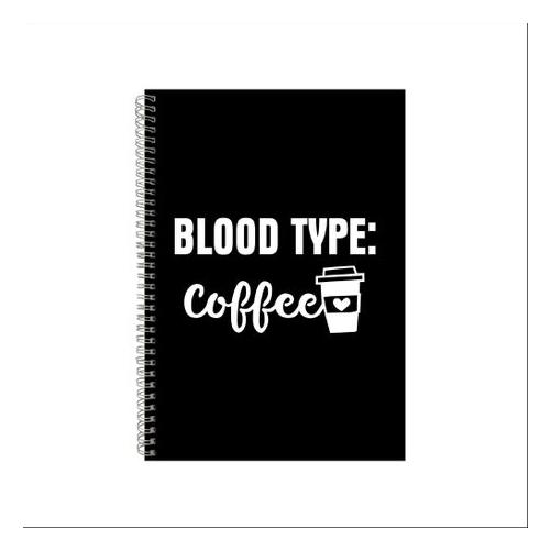 Blood Type Coffee Notebook Beans Gift Idea A4 Notepad Pad 25