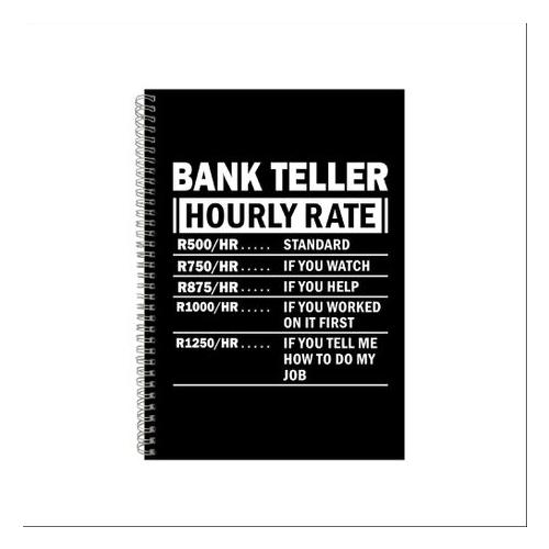 Bank Teller Notebook, Baking Gift Idea A4 Notepad 06