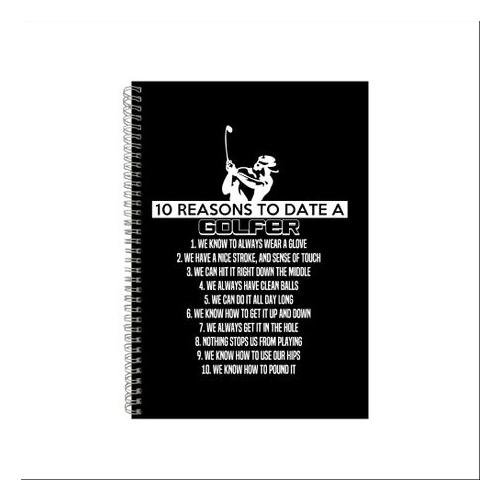 Golfer Wire Bound Notebook Gift Idea Writing Books A4 Notepad