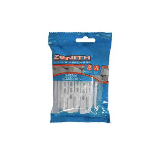 Zenith White Adjustable Curtain Hooks 10 Pack