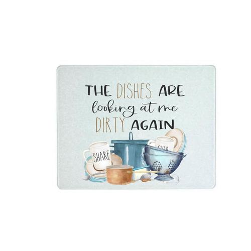 Dishes - Large Glass Printed Cutting Board
