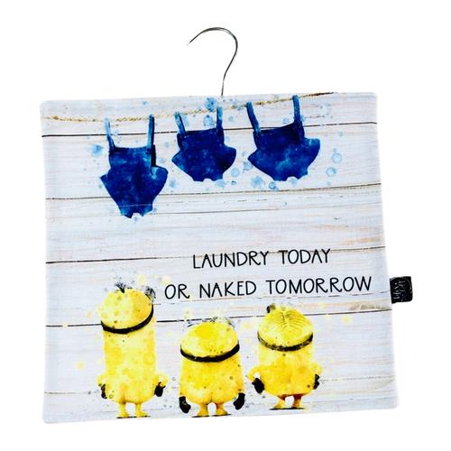 Washing Pegs Bag - Laundry Today or Naked Tomorrow - Minions