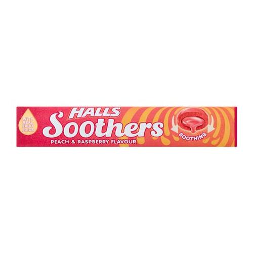 HALLS Soothers Peach Flavored Sucking Sweets With Liquid Centre (45g)