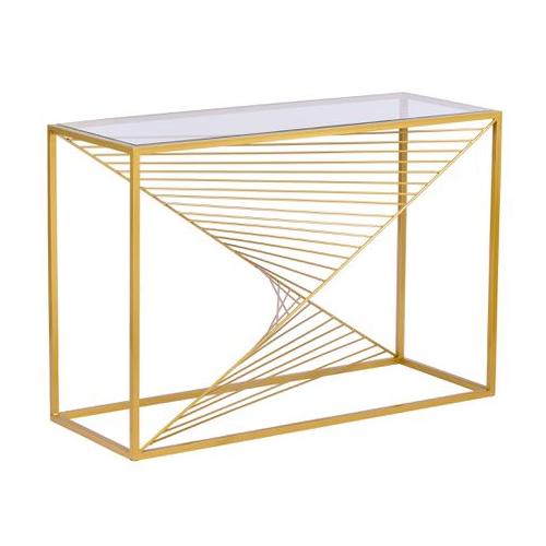 Gold, Silver Glass Rectangular Coffee Table