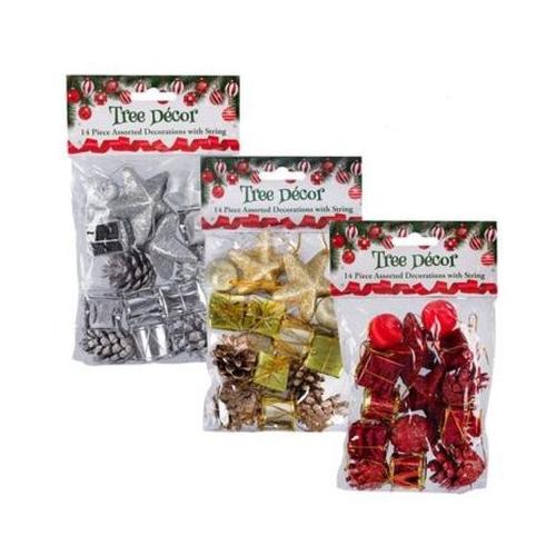 Christmas Tree Decor Box Cone Star - 14 Pieces Per Pack (Pack of 3)