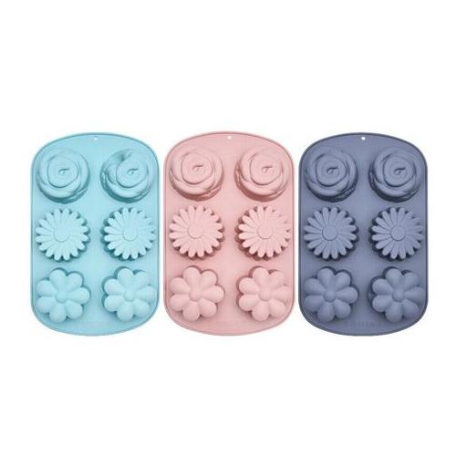 3 Piece 6 Holes Flower Silicone Molds