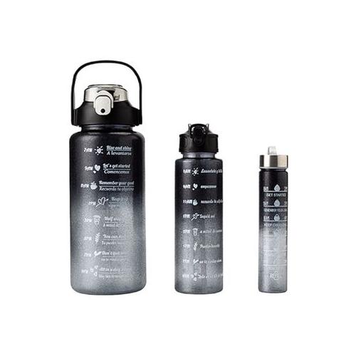 3pcs Glittery Motivilational Water Bottle with Straw BPA Free Sports Bottle