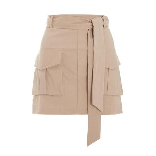 Quiz - Ladies Camel Cargo Mini Skirt