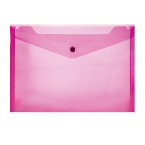 Treeline - Carry Folder A4 PVC Pink with Stud - Pack of 12