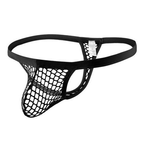 OMG Men's Hollow Mesh Sexy Lingerie See Through Breathable Thong