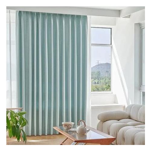 Readymade Blackout Bedroom Eyelet Curtain- Sea Blue W140cm x H 230cm.