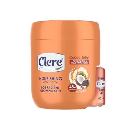 Clere Body Creme 400ml & Tissue Oil 60ml 2-in-1 Pack