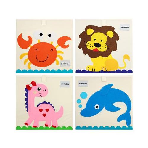 Chenshia Baby Collapsible Multi-Use Animal Toy Storage Box Pack of 4