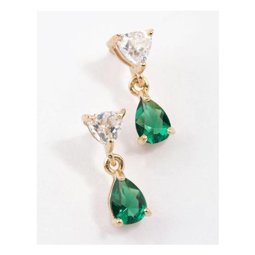 Gold Plated Sterling Silver Cubic Zirconia Pear Drop Earrings