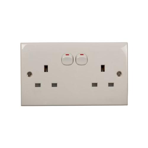 Eurolux - Switch Socket - Double - White - 10a - 6 Pack