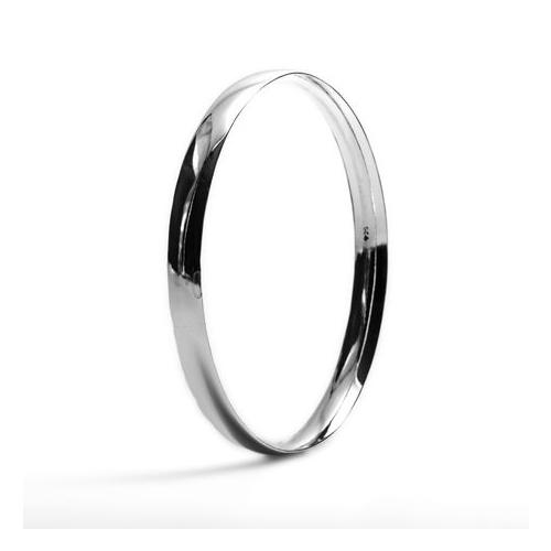 8mm Comfort Fit Half Round Bangle Sterling Silver