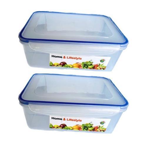 Deep Transparent Food Storage Containers - 2L - 2-Piece