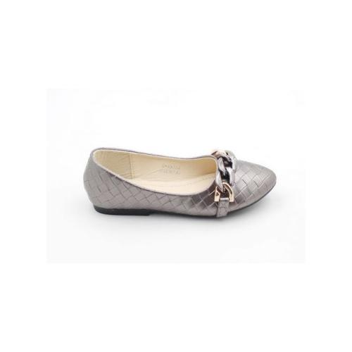 Anisa Girls Weaved Pump With Link Trim Pewter 4